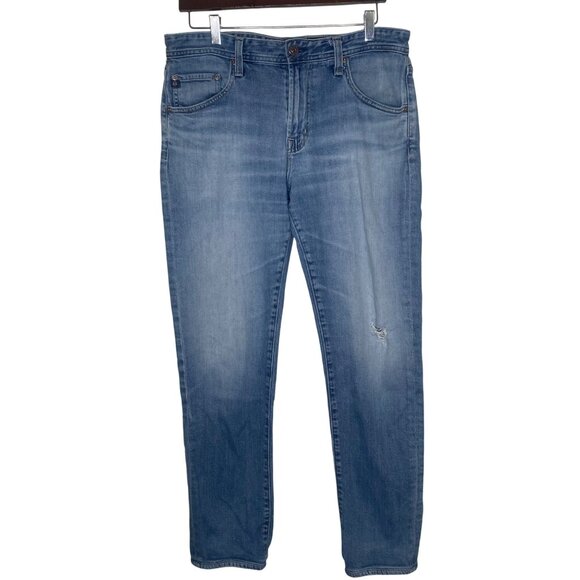 Adriano Goldschmied AG Denim Jeans 34x34 (34x32) Medium Blue Mens Stretch Cotton - Picture 14 of 16